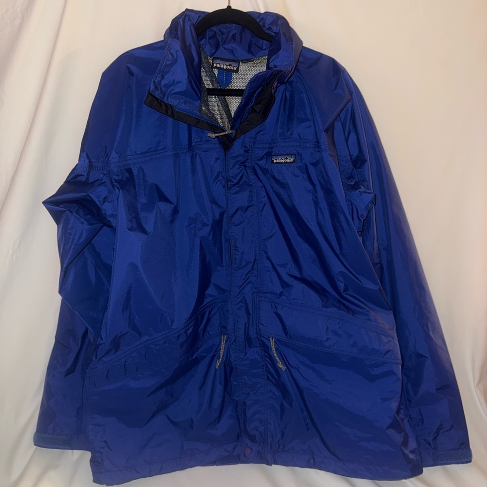 Patagonia Blue Packable Rain Jacket